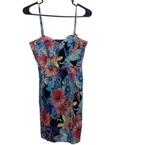 Candies floral vibrant retro midi spaghetti strap dress size 5
